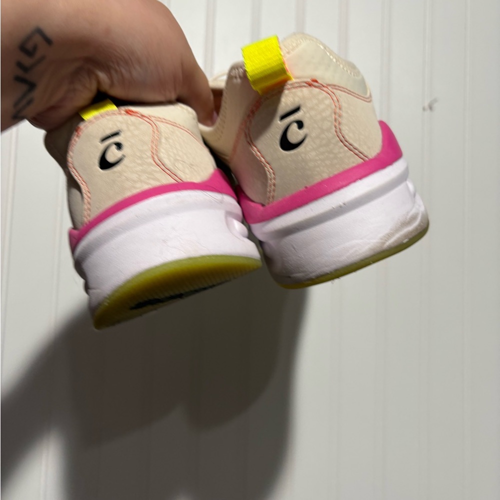 Stylish Cream and Pink Women's Clove Nursing Sneakers| Size 9 - Picture 3 of 6